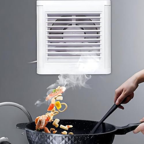 ICEMOB Extractor De Aire 150Mm,Extractor Cocina con Persianas Automáticas,Extractor Baño Silencioso 180 M³/H,Ventilador Extractor para Inodoro,Oficina,Fácil De Instalar