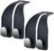 Car Hooks for Headrest, Leather Car Seat Back Storage Organizer Interior Accessories, More Wide & Deep Auto Seat Hook Hangers for Purse Umbrellas Handbag Clothes Coats Grocery Bags (Black-2 Pack)