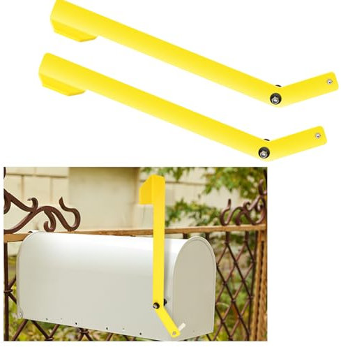 Yaocom 2 Sets Mail Alert Flag Mailbox Flag Replacement 16.4 Inch Mailbox Alert for Delivered Mail Aluminum Alarm Heavy Duty Accessories for Steel Metal Post-Mount