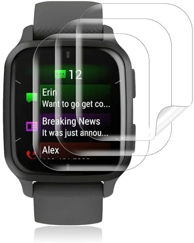 Buoluoioir 3 Pezzi Pellicola Protettiva per Garmin Venu SQ 2/SQ 2 Music, HD Trasparente TPU Film Alta Risoluzione Auto Guarigione Protettiva per Garmin Venu SQ 2/SQ 2 Music Protezione Pellicola
