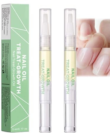 Radiant Nail Growth Oil Set - 2PC Cuticle & Nail Nutrition Pen for Strong, Moisturized Nails. Rejuvenate, Strengthen & Care for Dry w/Natural Ingredients