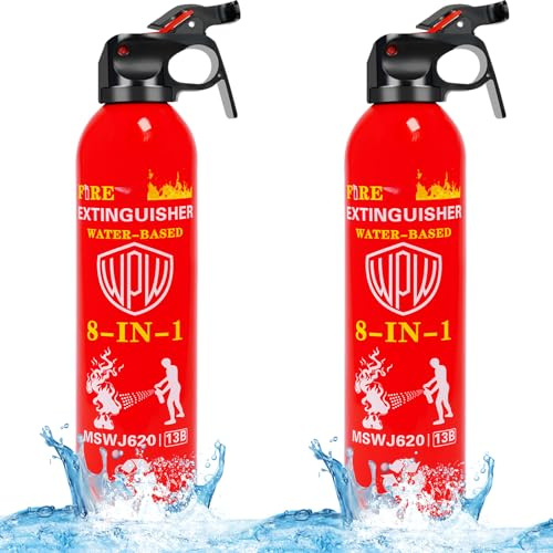Portable 8-in-1 Water Based Fire Extinguisher for Home Car 2 Pack 21oz Each