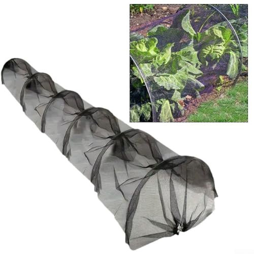 HpLive tunnel per piante in rete nera, 300 x 45 x 45 cm, per giardino, antigelo, protezione dalle intemperie per piante e serre