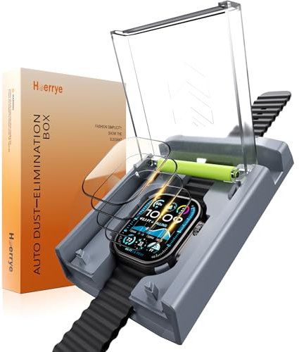 Hoerrye Schutzfolie für Apple Watch Ultra 3/Ultra 2 1 49mm - 4 Stück, Automatische Installation, Flexible TPU, 9H Hart Anti-Kratzer & Anti-Fingerabdrücke Scratch Resistant Panzerglas