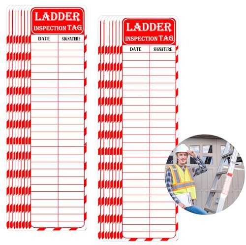 120 Pcs Stair Inspection Stickers, Self Adhesive Safety Maintenance Labels, Security Inspection Labels, Red Adhesive Labels for Industrial Inspection