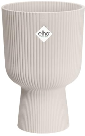 elho Vibes Fold Coupe 30 Pflanzentopf - Blumentopf für Innen - 100% recyceltes Plastik - Ø 29.5 x H 44.7 cm - Weiß/Leinenweiß