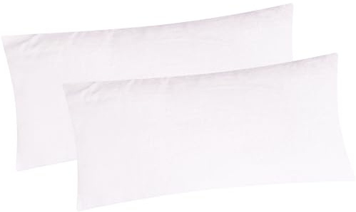 2er Set Fleece Winter Kissenbezug 40x80cm - Weiß (40x80cm-Weiß) | flauschig weich und warm, Kissenhülle, Doppelpack, kuschelig