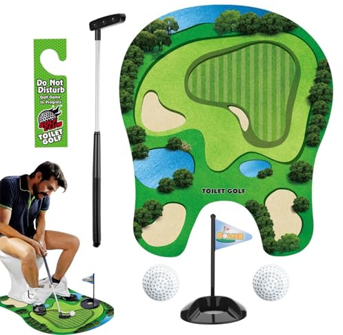 Toilettengolf Geschenk Set, Bathroom Golf Set Mit Schläger & Bällen, Mini Golfs Männergeschenk, Wiederverwendbares Golf Toilettenspiel, Scherzgeschenke Für Männer
