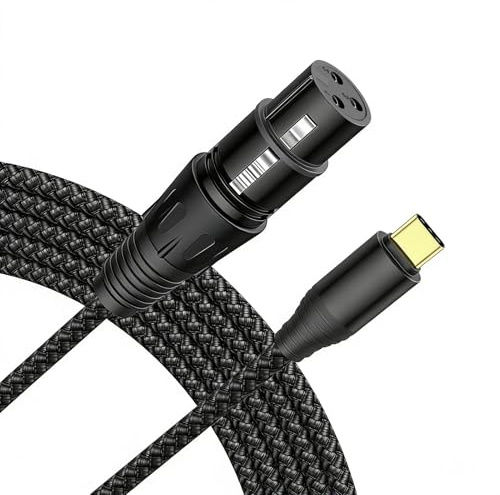XLR auf USB-C Mikrofonkabel 1,5 m, Hi-Fi Aufnahme-Kabel für dynamische Mikrofone, Laptop & Smartphone, xlr auf usb Recording-Kabel, kompatibel mit Studio-Audio, Live-Recording & Mobile-Aufnahmen