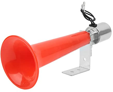 TKSE 180DB Türkisches Horn, 12V/24V Universeller Rote Luftdruckpfeife, Wohnwagen Signalhorn Druckpfeife für Autos, LKWs, SUVs, Motorräder