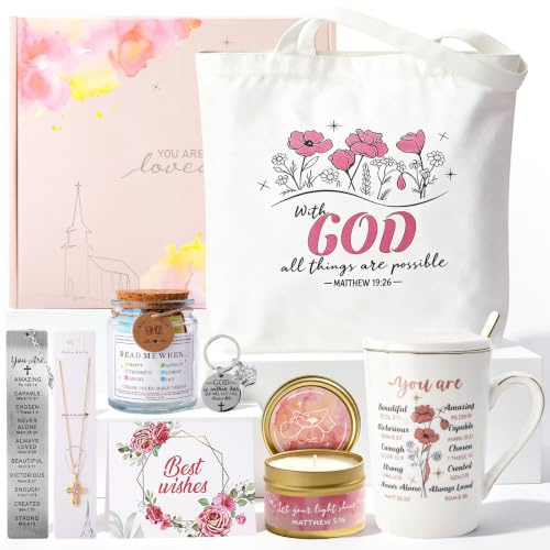 Doublewhale 11 Pcs Christian Gifts for Women, Inspirational Gifts for Women | 14OZ Large Capacity Ceramic Mug, Dishwasher Safe, Brings Strength and Confidence,Bible Verse Jar