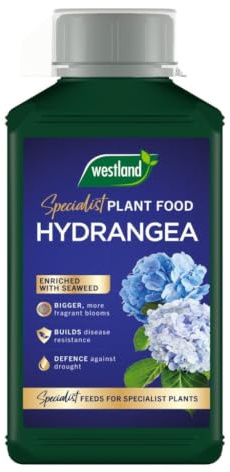 Westland Hydrangea Specialist Liquid Plant Feed 1L, Seaweed Enriched Fertiliser for Hydrangea Plants