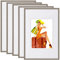 WOLTU Bilderrahmen DIN A4 21x29,7 cm Set of 5 Fotorahmen aus Kunststoff mit Passepartout, Posterrahmen zum vertikalen oder horizontalen Aufhängen/Aufstellen, Collage Wanddeko, Stahl
