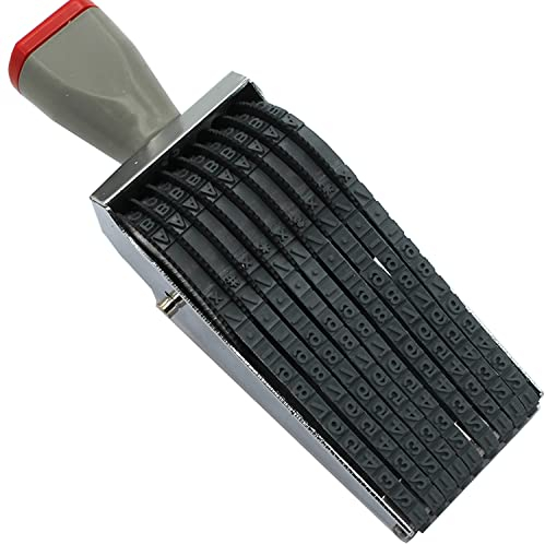 WANLIAN 5 mm 9 Band Gummi Nummerierungsstempel,9 individuell einstellbare Bänder mit Buchstaben, Zahlen und Zeichen, Abdruckgröße 46x5mm Metall/Gummi-Grauschwarz(46x5 mm - 9-stellig)