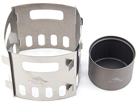 TOAKS Titanalkoholofen und -ständer, Camping Survival Outdoor Travel (Stove with PRM-03)