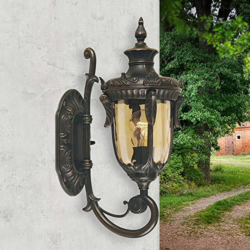 Licht-Erlebnisse Außenwandleuchte Nostalgie Hoflampe in Bronze Rustikal opulent AMY Außenlampen Antik Haustür Balkon