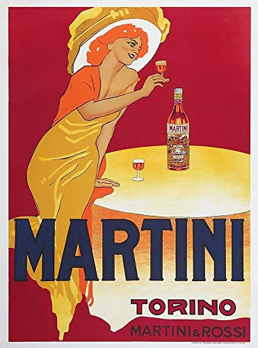 STAMPA-SU-TELA-INTELAIATA.Dudovich-Marcello-Cm_63_X_46-Martini-Vermouth-liquore-donna-pubblicità-pittura-rossi-gialli,-Quadro-su-tela-fine-art-europeo,-Canvas-intelaiato-100%cotone-380gr