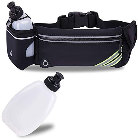 Riñonera impermeable para correr con botella de agua, riñonera deportiva para hombres y mujeres, bolsa de cintura para correr, soporte para teléfono para iPhone 15, 14, 13, 12, 11 Pro Max, XS, XR, X