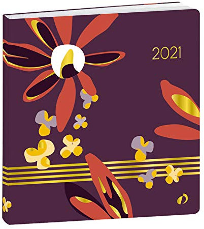 Agenda 2021 Weekly Medium Nova Fleurs Jaune 16x16 568023Q