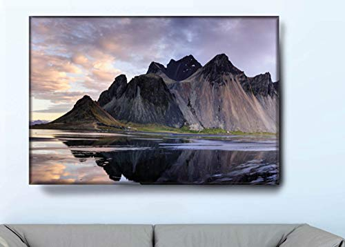 VFV Folien- und Werbetechnik Keilrahmenbild - Bergblick - Moderne Wandbilder Leinwandbilder als Wanddekoration Wohnzimmer Deko (B 150 cm x H 50 cm)