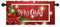 Batmerry 2 rote Weihnachtsblumen-Volants, halbe Fenstervorhänge, Vintage-Weihnachten, roter Weihnachtsstern, Winterpflanze, Volant für Dekoration, reduziert das Licht 132x45 cm