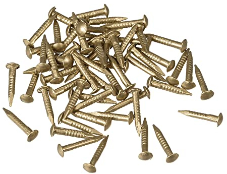 sourcing map Pequeños clavos de latón pequeños 1.2x8mm para DIY Cuadros decorativos Cajas de madera Accesorios para el hogar 50pcs