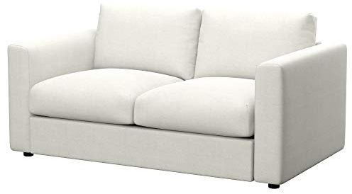 Soferia Sofabezug Kompatibel Mit VIMLE 2er-Bettsofa Sofaüberzug Sofaüberwurf Sofaschoner Cover Kratzfest Hydrophobie Allergenfrei Elegance Ecru