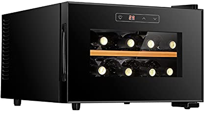 Pequeño Gabinete De Vino Electrónico (8 Botellas), Refrigerador De Vino De Escritorio Doméstico, Bodega Independiente Con Puerta De Vidrio, 8-18 ° C/LED/No Vibración,B