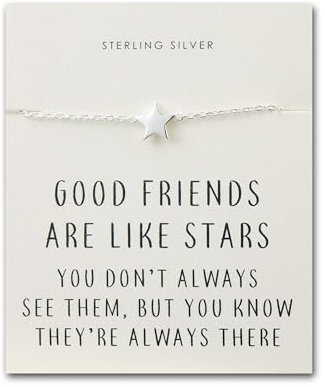 Philip Jones Sterling Silver Friendship Quote Star Bracelet