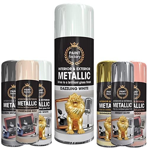 Classic Signature - 1 x Metallic White Spray Paint 400ml Multi-Purpose Use, Spray for Metal and Wooden Furniture, Ornaments, Decorative Items and Much More for Interior & Exterior