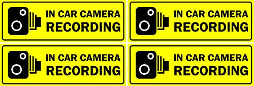 In car camera recording sign (Y) - Self adhesive stickers 150mm x 50mm