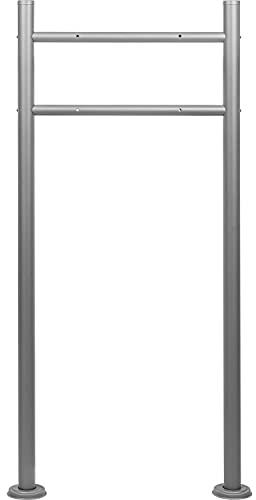 STILISTA Support Universel de boîte aux Lettres 120 cm, Choix du modèle, Deux Pieds, argenté