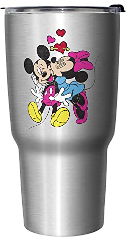 Disney Mickey Minnie Love - Tazza da viaggio isolata in acciaio INOX, 765,4 ml, multicolore
