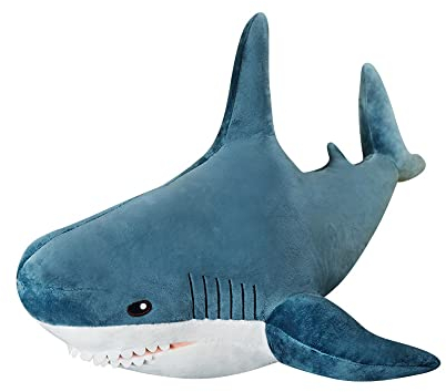 78.7 cm großes großes Haifisch-Kissen, blauer großer Hai, Plüschtier, großes Stofftierspielzeug, weiches Hai-Wurfkissen, Zimmerdekoration, Kindergeschenk (78.7 cm)