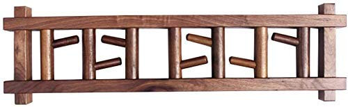 Wandgarderobe aus Holz, Handtuchhaken, hohe Tragfähigkeit, platzsparend, ohne Formaldehyd (Walnuss)