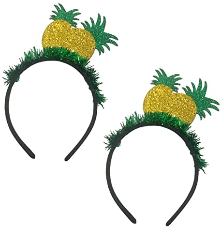 Beavorty 2St Stirnband haarschmuck obst Ananas Haarband funkeln Tiara Party-Kopfschmuck hawaiianisches Fruchthaarband der Sommer Kopfbedeckung Haarring Partybedarf Damen Filzstoff