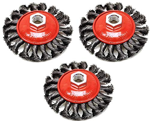 3x Kegelbürste Drahtbürste Topfbürste M14 für Flex Ø 100 mm gezopft Kegel bürste 4