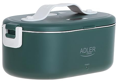 ADLER EUROPE AD 4505 Elektrische Lunchbox Lebensmittelbehälter Fassungsvermögen: 0,8 Liter Erwärmt und Hält Mahlzeiten bis zu 70 °C Warm Nennleistung: 45–55 W 220–240 V ~ 50/60 Hz (Grün)
