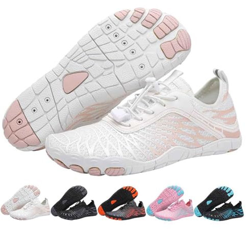 Hike Footwear Barefoot, Minimalist Trail Running Barefoot Shoes, Barefoot Shoes Women Wide Toe Box (White,38)