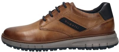 bugatti Herren Sneaker, Männer Schnürer, Wechselfußbett,Schnuerschuhe,Schnuerer,straßenschuhe,Strassenschuhe,Schnuerung,Cognac (6300),41 EU / 7 UK