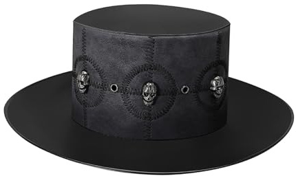 rockible Steampunk-Zylinder, Kopfbedeckung, Pestdoktor-Hut, Jazz-Hut für Punk, Cosplay, Halloween, Rave