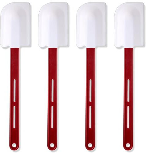 Norme Set of 4 High Temp Silicone Spatulas Heat Resistant Rubber Spatula Commercial Silicone Scraper Spatula with Handle for Kitchen Cooking Baking Mixing Utensils, Dishwasher Safe (14 Inch)