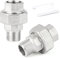ERGAOBOY 2 pièce 3/8 BSP en acier inoxydable 304 Raccords femelles et mâles, raccords union, adaptateurs filetés pour eau/huile/gaz