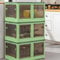 YODOLLA Plastic Storage Boxes with Lid,50L*3 Pack Stackable Storage Box, Lockable & Foldable Storage Organizer for Bedroom Living Room Kitchen Office,Green