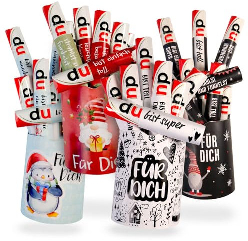 younikat 4X Aufkleber-Set Weihnachten -Für Dich- passend für Vier Duplo Pralinen Packungen I selbstklebend I zum Verschenken I dv1521