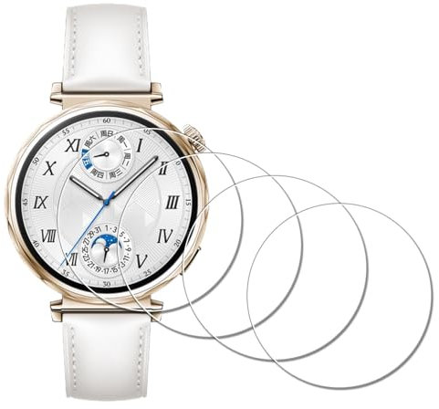 iDaPro [4Pcs Protection d'Ecran pour HUAWEI Watch GT 5 GT5 41mm/GT 4 GT4 41mm,Verre Trempé,Dureté 9H,Anti-rayure,Sans Bulle,Anti-empreinte,Installation Facile