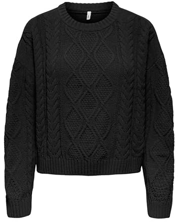 ONLY Damen Onlelly Life Ls Cable O-Neck Cc KNT Onlelly Life Ls Cable O-Neck Cc KNT (1er Pack)