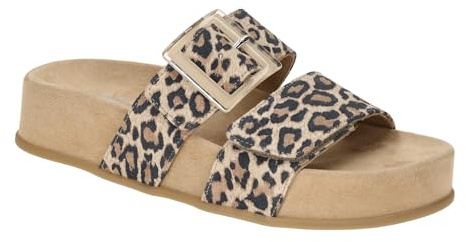 Paul Green Damen, Frauen Pantoletten | Pantoletten, Leo, Braun, Klettverschluss, Plateausohle, Damen, Schuhe