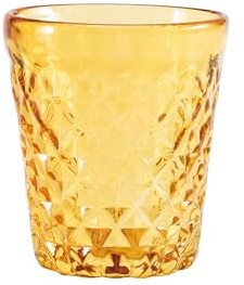 Zafferano New Balloton Tumbler, Mundgeblasene Trinkgläser aus durchgefärbtem Glas, venezianische Glaskunst, Spülmaschinengeeignet, 6er-Set, Bernsteingelb
