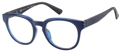 JOOX Retro Lesebrille für Frauen, blau runde Lesebrille mit Federscharnieren für Männer +2.00